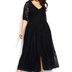 City chic black lace maxi dress sz 12 NWT